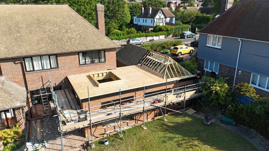 Hand cut roof construction by Procut Carpentry designed for durability and long-term performance.