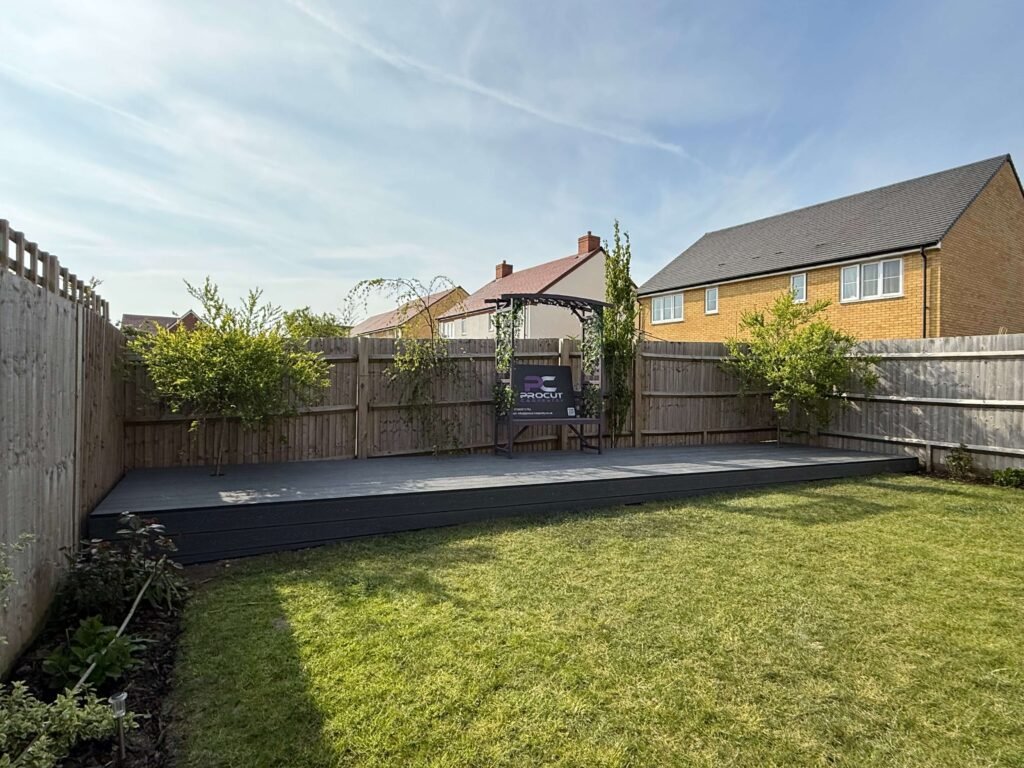 Weather-resistant composite decking providing durability in Lancing home.