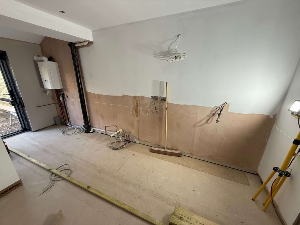 Custom kitchen island featuring solid timber top installed by Procut Carpentry in Hove.